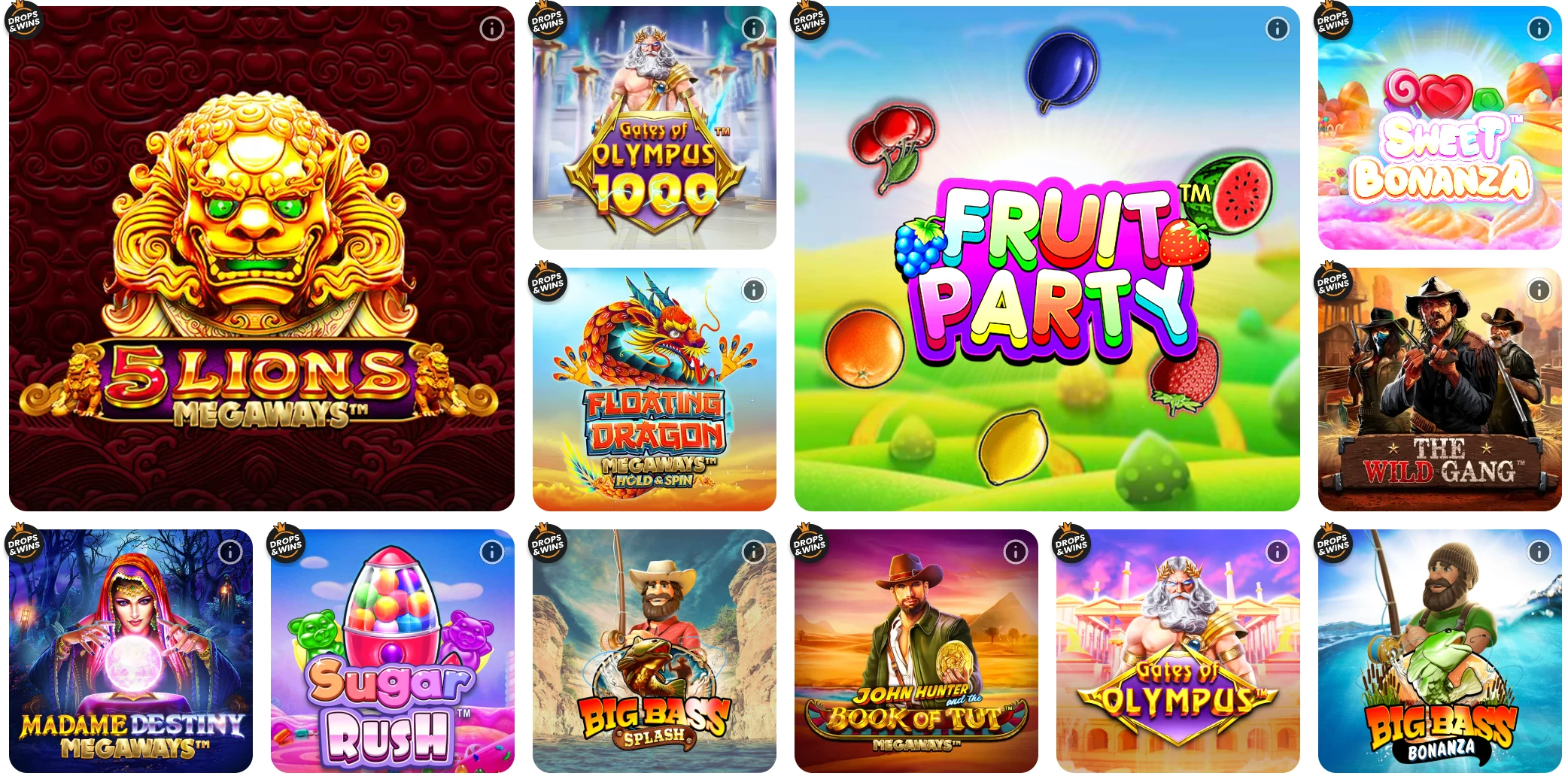 Spillutvalg hos Get Lucky Casino